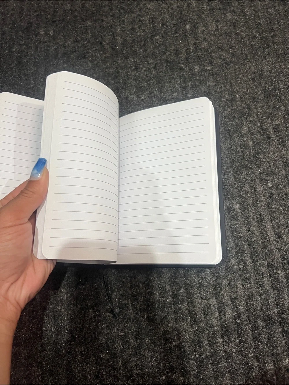 Behind The Smile Black Lined Journal Notebook Elastic Closure NWOT